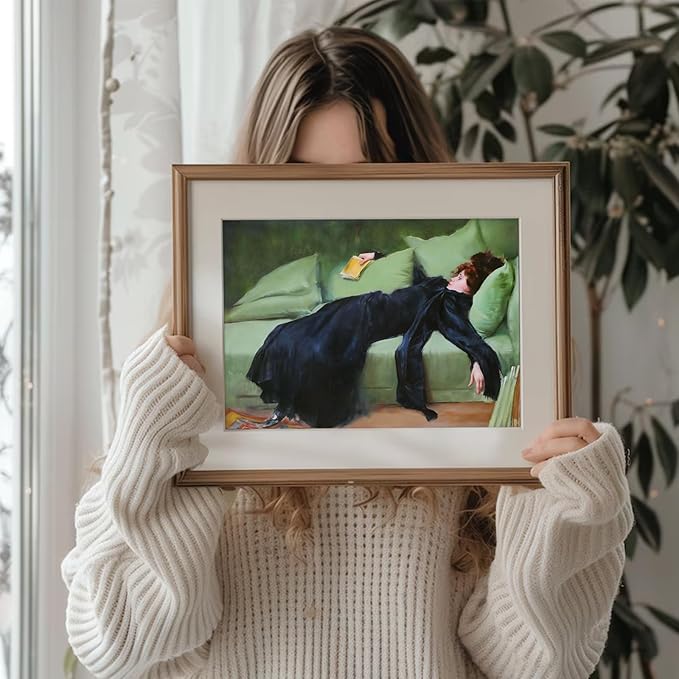 uniro Vintage Wall Art Decadent Young Woman After the Dance Wall Painting Canvas Prints Victorian Room Decor Vintage Art Painting Pictures French Wall Decor for Cozy Bedroom(8" x 10"-UNFRAMED)