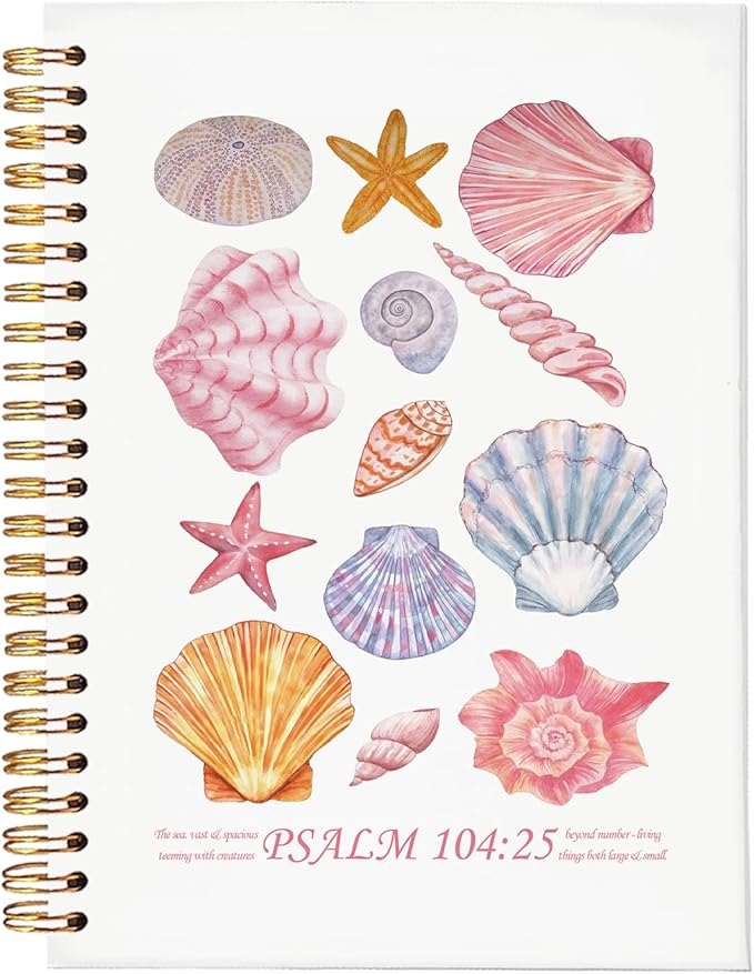 Bible Journal, Christian Notebook, Bible Study Journal for Women, Spiral Faith Notebook for Bible Notes & Prayer, Cute Scripture Notebook A5 5.5x8.3