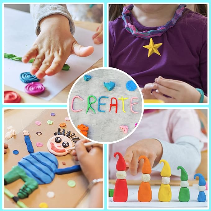 ESSENSON Air Dry Clay 42 Colors, Modeling Clay for Kids, DIY Molding Magic Clay for with Tools, Toys Gifts for Age 3 4 5 6 7 8+ Years Old Boys Girls Kids