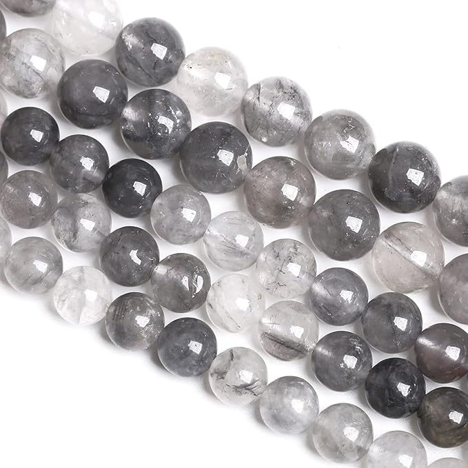 12MM 32PCS Natural Stone Cloudy Quartz Crystal Beads for Jewelry Making DIY Bracelet 1 Strand