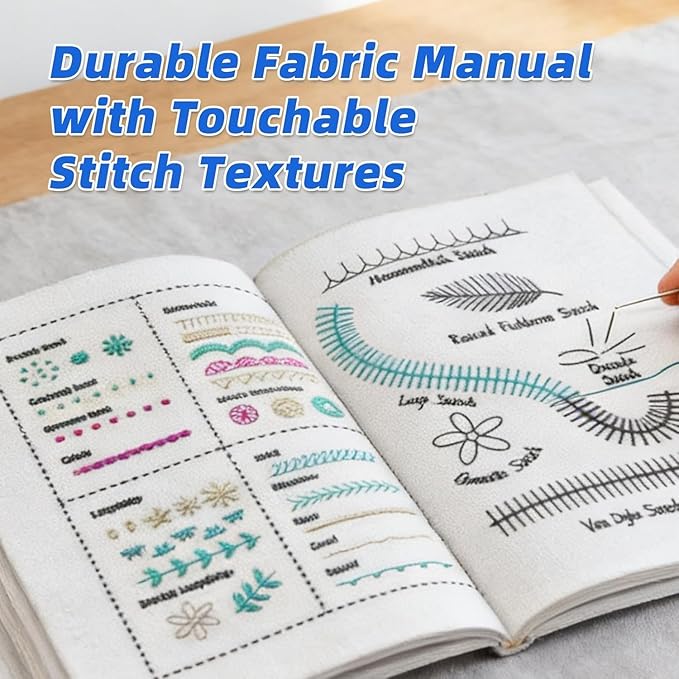 2026 New Embroidery Stitch Book Kit,Complete Sewing Tools & Tutorials for Beginners, Portable DIY Kit with Floral Motifs, Ideal Gift for Craft Lovers & DIY Enthusiasts (2PCS)