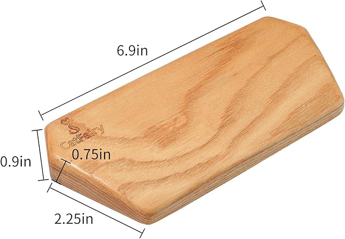 Ash Wooden Wrist Rest - Solid Wood Palm Rest for Keyboard, Mouse Pad Wrist Guard - (Fraxinus Excelsior, 6.9in)
