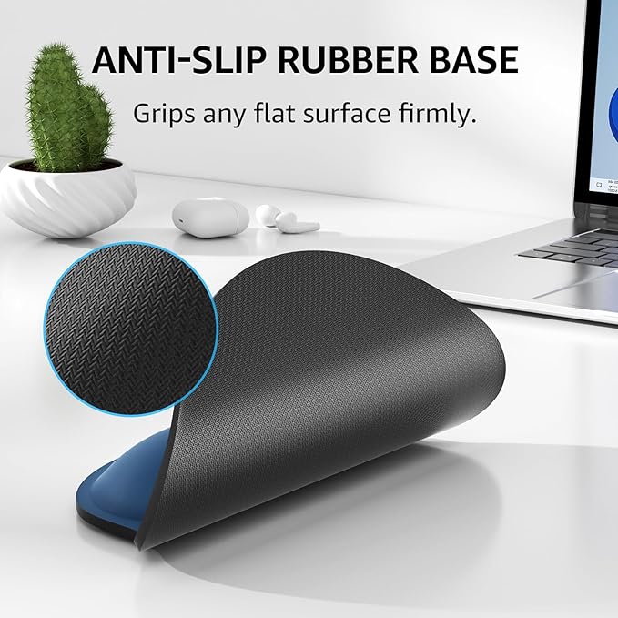 KTRIO Ergonomic Keyboard Wrist Rest, Memory Foam Mouse Pad with Wrist Rest for Computer Keyboard, Mouse Pad Set for Easy Typing & Pain Relief for Office & Home, Navy Blue