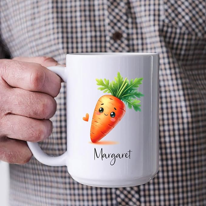 Custom Carrot Cups For Kids, Personalized Carrot Coffee Mug Cup Gift With Carrot Vegetable Lover Name, Carrot Travel Mugs, Novelty Carrot Ceramic Mug For Friends Coworkers, Teacup 11oz 15oz