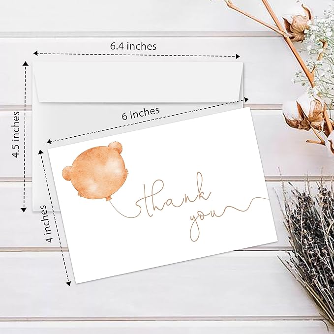 BEUFSE 25 pcs minimalist thank you cards and 25 envelopes, 6x4 inches minimalist Thank you blank cards, baby showers, birthday, graduations, weddings and multipurpose -BBGXKO9