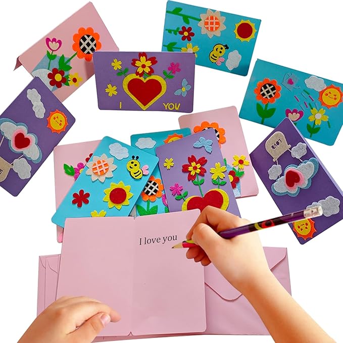 EAJASUCE 6 Set Card Making Kit, Greeting Card Making Kits, Craft DIY Handmade Card Making Supplies Thank You Cards Art Crafts for Kids Christmas Birthday