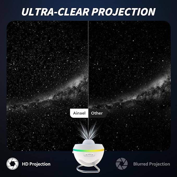 Galaxy Projector, Star Projector Home Planetarium Space Ceiling Starry Sky Night Light with Light Strip, Meteor and Galaxy Projector for Kid Adult Bedroom Christmas Gift (White)