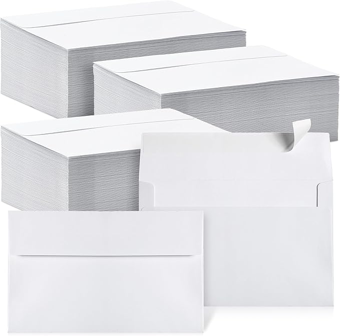 Fainne 800 Pcs White Envelopes Self Adhesive Printable Envelope Bulk for Invitation, Wedding, Baby Shower, Photography, Thank Note, Postcard, Greeting Card, Mailing, Graduation (A9 5.75 x 8.75 Inch)