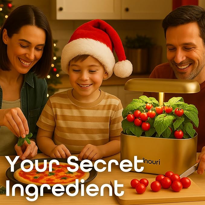 Nouri 5 pod APP Smart Garden for Home Cooks | w/Heirloom Basil | Hydroponics Growing System | LED Grow Lights | Indoor Herb Garden Kit | Herb Growing Kit Indoors for Plant Lovers, Gardeners, Kitchen