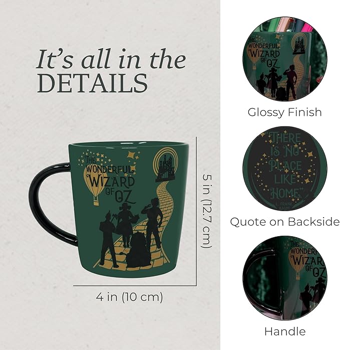 Steel Mill & Co The Wonderful Wizard of Oz Mug, Cute Coffee/Tea Ceramic Mug with Handle for Book Club, Book Themed Coffee Cup (Wizard of Oz)