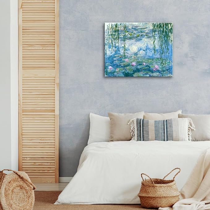 weiyiart Claude Monet Wall Art - Water Lilies Painting - Impressionist Oil Paintings Classic Art Reproductions - Canvas Prints Wall Art for Home Decor Unframed (12x15inches/30x38cm)