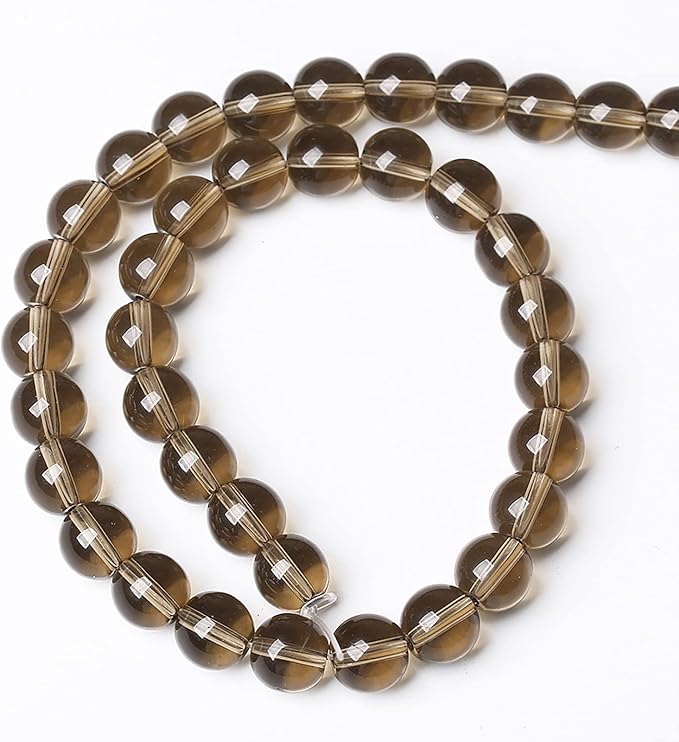 180PCS 4mm Smoky Crystal Quartz Glass Beads Natural Stone Round Loose Beads for Jewelry Making DIY Bracelet Necklace 2 Strand 32"
