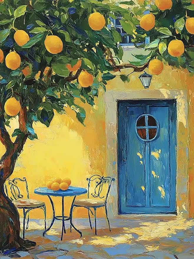 Lemon Tree 5D DIY Diamond Painting Kits for Adults, Diamond Art Kits for Beginners, Full Drill Dot Painting Gem Art Kits for Home Wall Decor11.8 x15.7 Inch