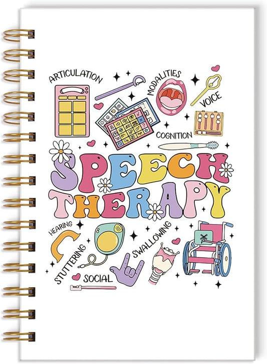Speech Therapist Spiral Notebook - Boho Speech Therapist Gifts for Women, SLP Gift, Spiral Journal Notebooks Language Pathologist Gift, Mental Health Journal for SLP 5.5x8.3 Inch