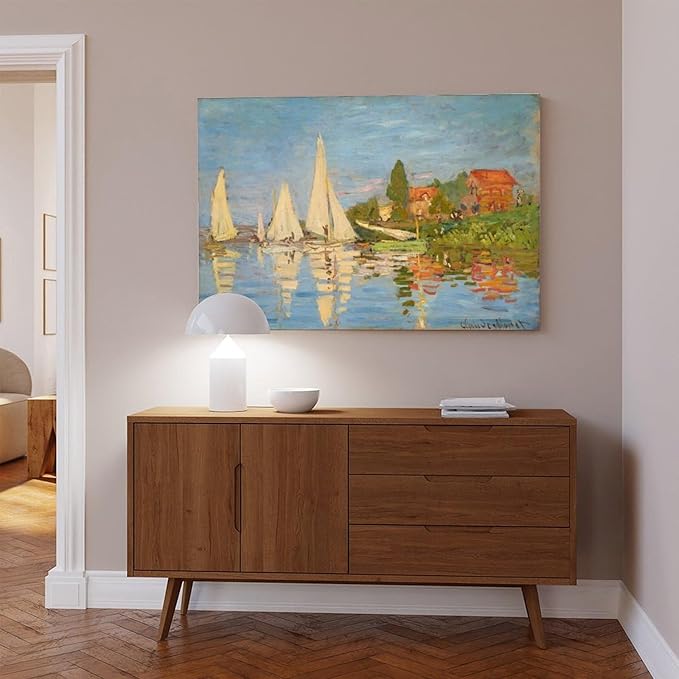 CFIOZYOS 40+ Monet Famous Print Posters Regatta at Argenteuil by Claude Monet Impressionism Poster for Teen Boys Room Wall Art Canvas Painting Print Unframe 20×30inch(50×75cm)