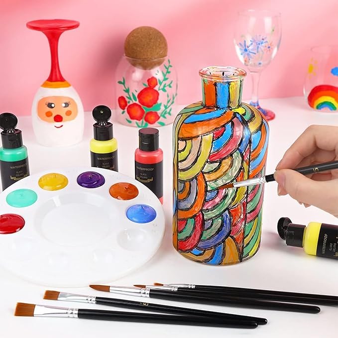 Acrylic Paint Set for Kids & Adults - Non-Toxic Rich Pigments Artist Quality Great Color Jars Set for Professional Painting on Canvas, Wood, Fabric and More (14 Colors (1 Ounce Each)) MD-A05