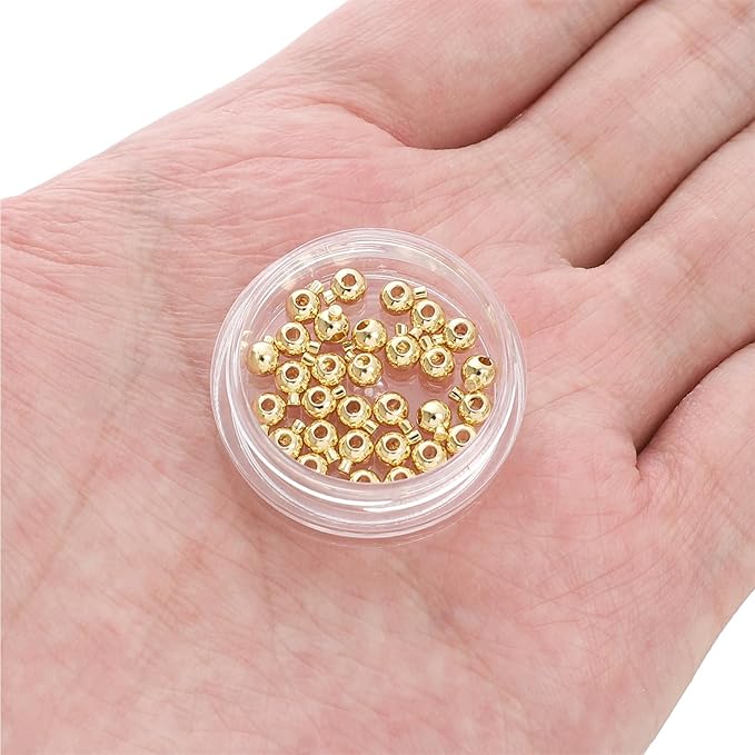 14K Gold Plated Round Fishing Line Buckle 3.5mm End Caps 30pcs for Jewelry Making Findings