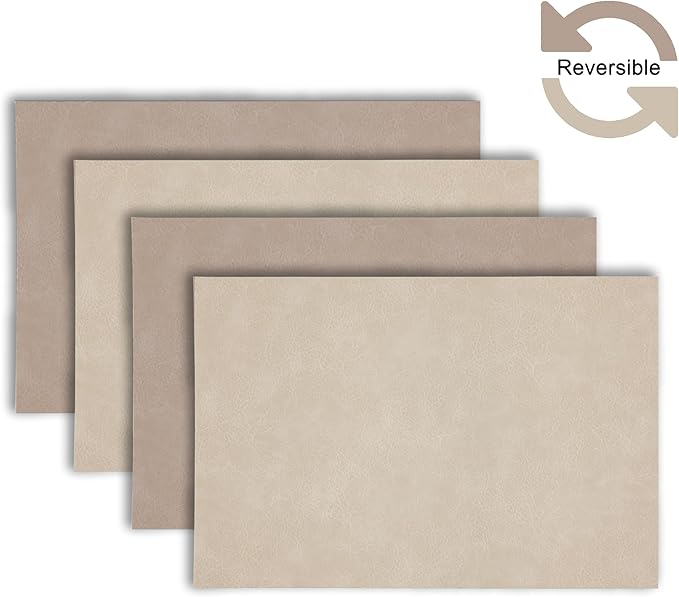 Placemats Set of 4 12" x 18" Heat-Resistant Table Mats for Dining Table Set for 4 Kitchen & Dining Room Decor Farmhouse, Boho, & Modern Style Easy to Clean, Durable & Stylish Table Decor