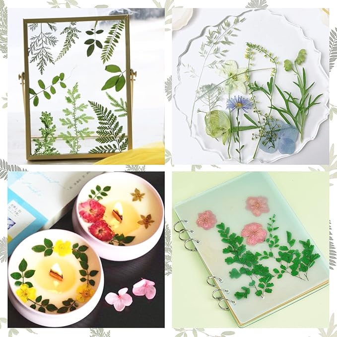 84 Pcs Dried Leaves Pressed Flowers for Resin Molds, Real Natural Assorted Dry Greenery for Leaf Craft DIY, Jewelry Making, Decoration Supplies, Soap and Candle Making