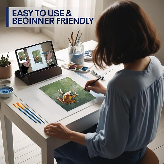 Painting4Real DIY Painting Class Kit for Adults with Video Tutorials: Learn to Paint Tree Frog – How to Paint with Acrylics – Painting & Art Supplies – 9 Piece Acrylic Paint Set