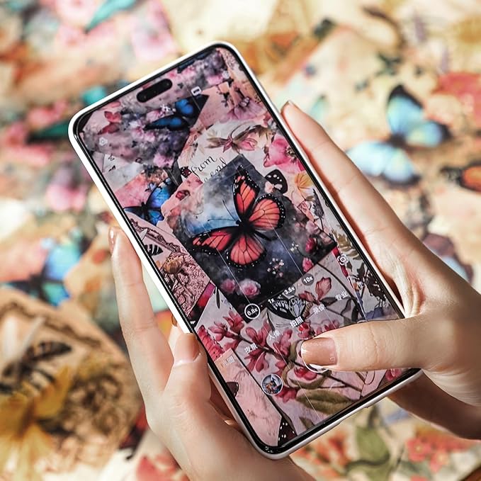 Yoksas 80 Sheets Vintage Butterfly Honeybee Flowers Garden Scrapbook Paper - Aesthetic Junk Journals Scrapbooking Decorative Paper for Posters,Card Making, Craft Supplies