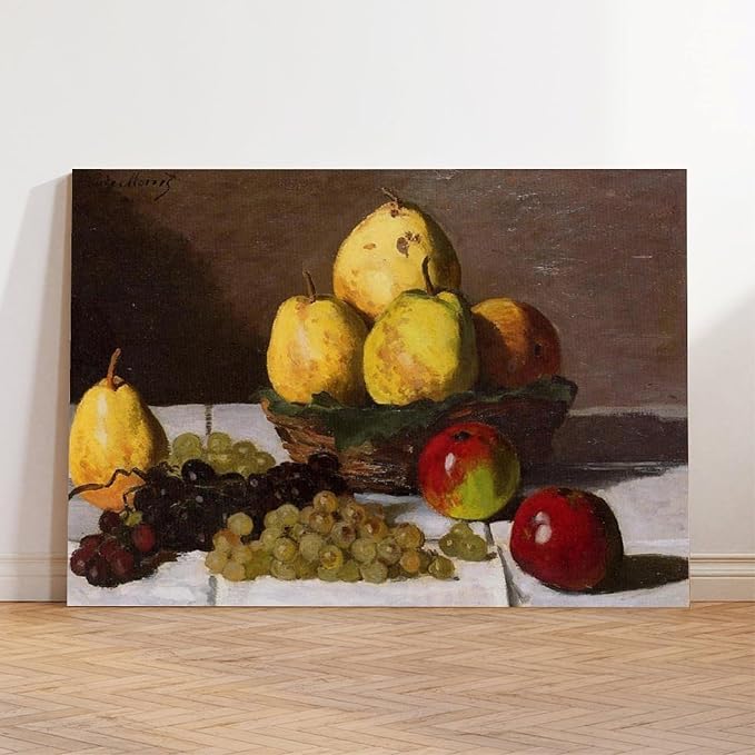 CFIOZYOS 40+ Monet Famous Print Posters Still Life with Pears And Grapes by Claude Monet Impressionism Canvas Wall Art Print Poster For Home School Office Decor Unframe 20×30inch(50×75cm)