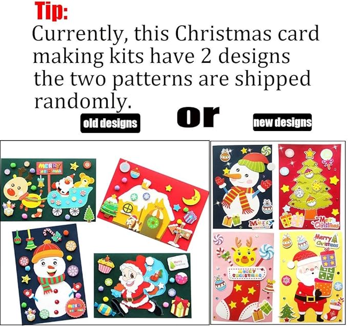 QIAONIUNIU Card Making Kits DIY Handmade Greeting Card Kits for Kids, Christmas Card Folded Cards and Matching Envelopes Thank You Card Art Crafts Crafty Set Gifts for Girls Boys