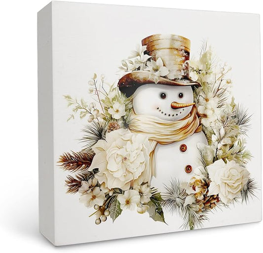 Winter Snowman Wooden Sign, Winter Snowman Christmas Wooden Signs For Home Decor, Winter Snowman Desk Signs, Winter Snowman Table Decor, Winter Snowman Wooden Signs For Home Decor