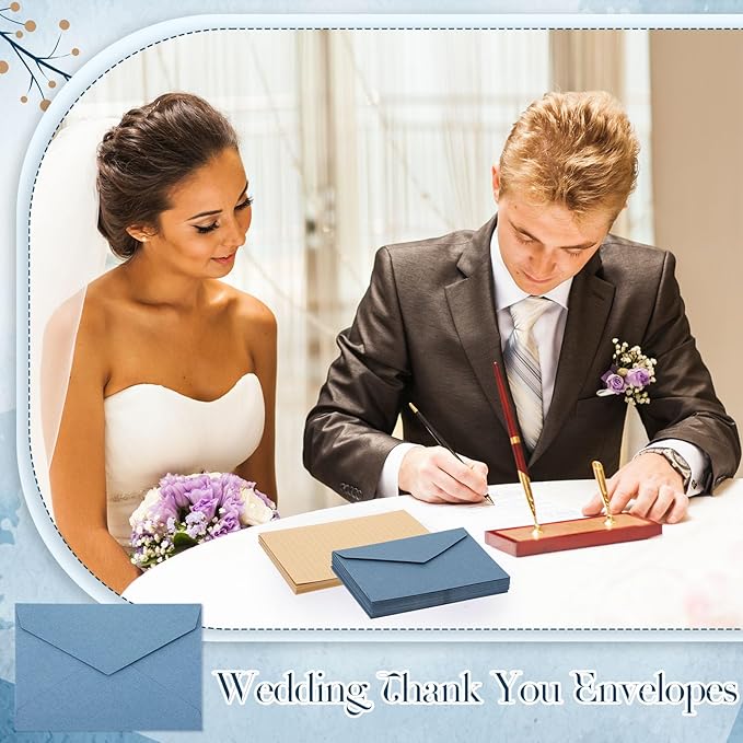 Gueevin 108 Pcs A5 Stationery Letter and 4 x 6 Envelopes Set with 120 Stickers 72 Lined Writing Paper 36 Envelopes Velvet Touch Stationery for Office Wedding Baby Shower Party Invitation(Blue)