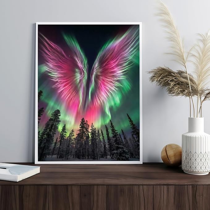 Mosaflare 5D Diamond Painting Kits for Adults, Aurora Diamond Art for Beginners, DIY Natural Landscape Full Round Drill Paint by Diamonds Dot Gem Art for Adults, Home Wall Decor 12x16 Inch