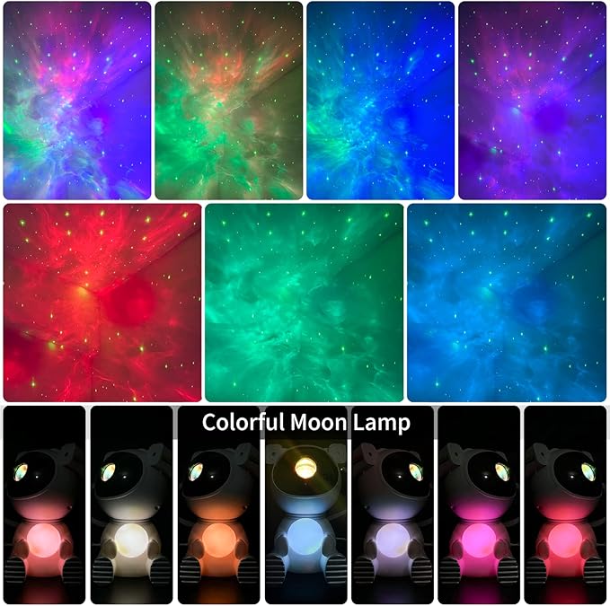Astronaut Galaxy Projector, Star Projector with Timer and Remote, Night Light with Moon Lamp, LED Nebula Lamp for Kids Adults, Room Decor Gift (Blue Pro)