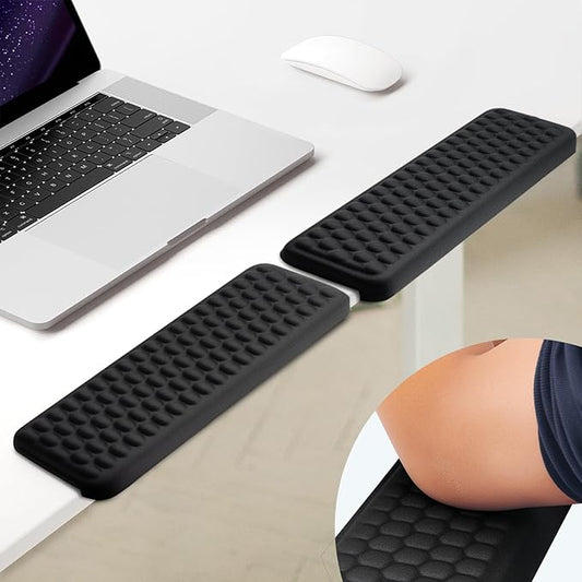 L-Shaped Desk Elbow Pad，Arm Rest for Desk 2-Piece Ergonomic Wrist Rest with Non-Slip Base Memory Foam Elbow Support Padding for Computer Keyboard, Office and Home (Fabric)