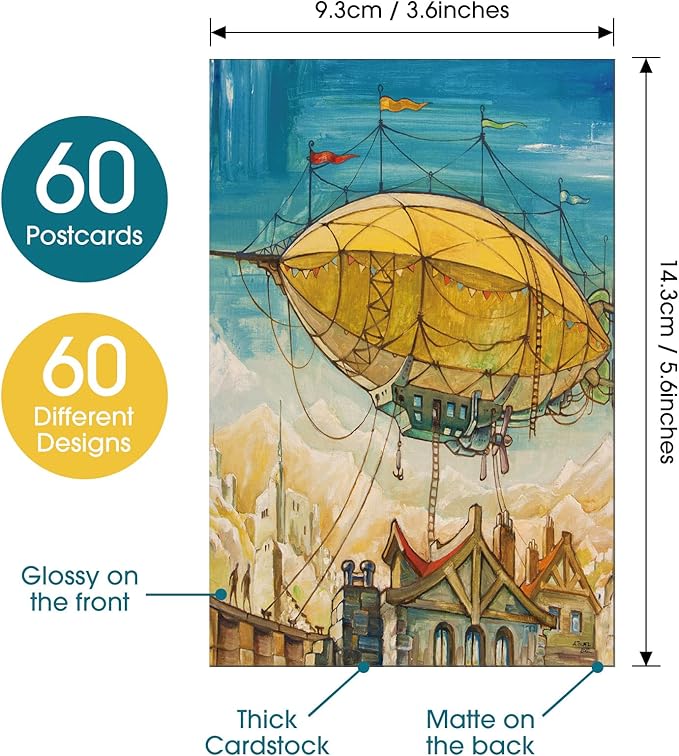 60 PCS Vintage Collection Postcard Set Retro Style Botanical Butterfly Mushroom Nature and Ephemera Postcards for DIY Card Paper