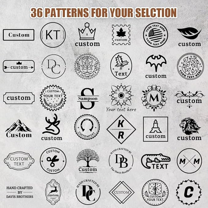 Custom Leather Stamp Personalized Embossing with Text Image Logo Crafting Tool Gift for Leather Craftsman