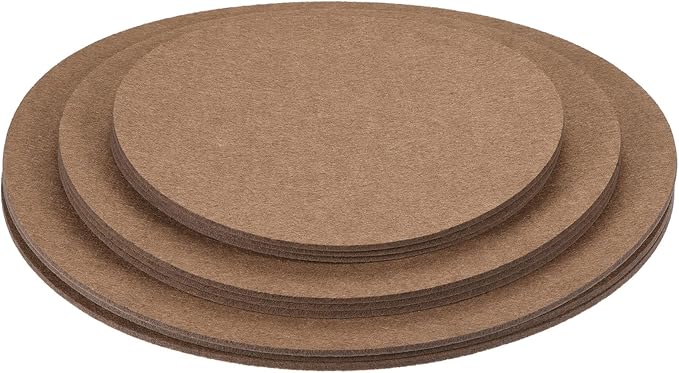 MECCANIXITY Plant Coasters 8 10 12 Inch Reversible Absorbent Waterproof Round Felt Pad Mat, Brown 9in1 Set