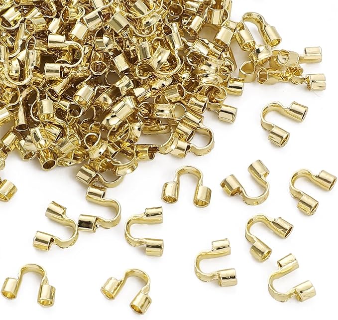 14K Gold Plated U Shape End Caps 6x5mm 200pcs for Jewelry Making Findings