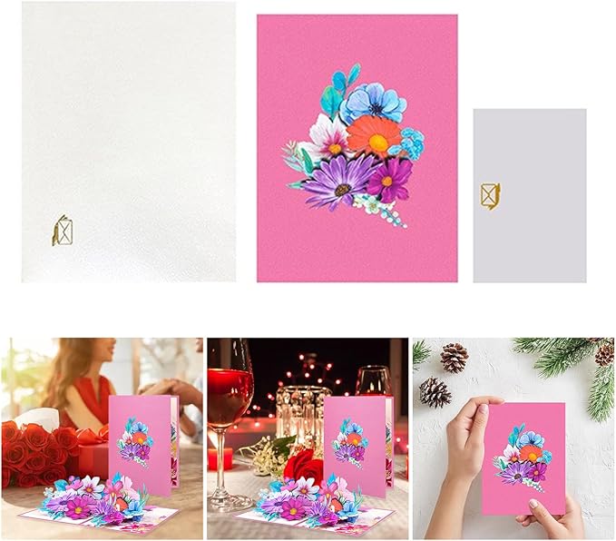Impressive Gesang Flower Celebration Card Foldable Paper With Envelope Handmade Florals Greeting Popup All Occasion Cards