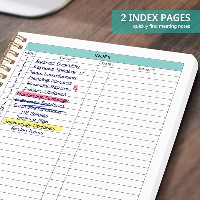 Meeting Notebook for Work Organization, Aesthetic Meeting Minutes Notebook for Work, Event Project Agenda Planner Organizer, Perfect for Office School Business Supplies, 6.9" X 9.7" - Garden of Whimsy