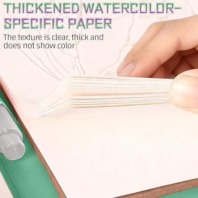Breathly Creative Stress Relief Kit, 2026 New Paint Art Watercolor Books Painting Kit,Watercolor Coloring Book for Adults, DIY 3-Fold Watercolors Pad for Beginners and Enthusiasts(Quiet Time)