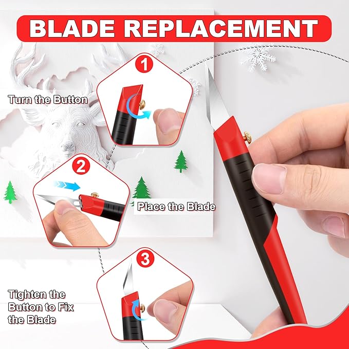 DIYSELF 41PCS Exacto Knife Set, Exacto Knife for Diamond Painting, Fondant, Fabric, Clay, Plastic Models, Paper Cutting, Craft Knife, Scalpel Knife, Hobby Knife, Pencil Knife for Art
