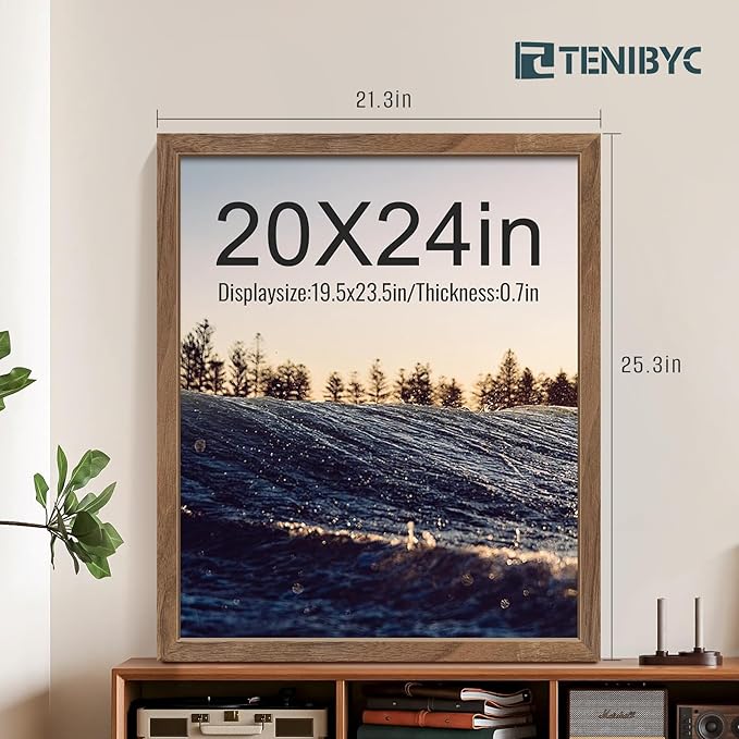Picture Frame 4 Pack - Solid Wood Poster Photo Frame - Woodgrain Series - Room, Office, Gallery, Studio Display - Wall Hanging