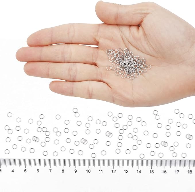 2000pcs 304 Stainless-Steel Jump Rings for Jewelry Making Supplies 0.5x4mm Boxed Silver Open Jump Rings Jewelry Findings Open Rings for DIY Bracelet Earrings Necklace Charms Connectors O Ring