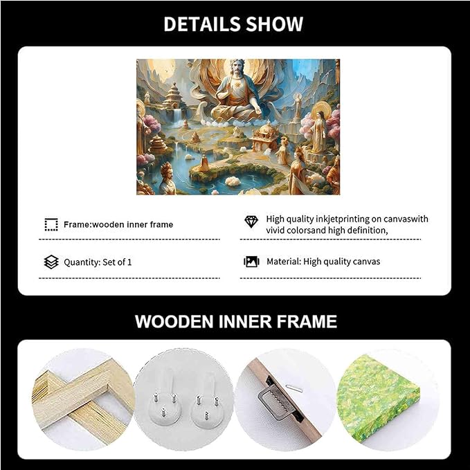 Biblical Scene Wall Art Religious Wall Decor Messiah on Throne Print Sacred Landscape Poster Vintage Oil Painting Christmas Print Indoor Decor for Home Church Chapel Prayer Room Framed Ready to Hang