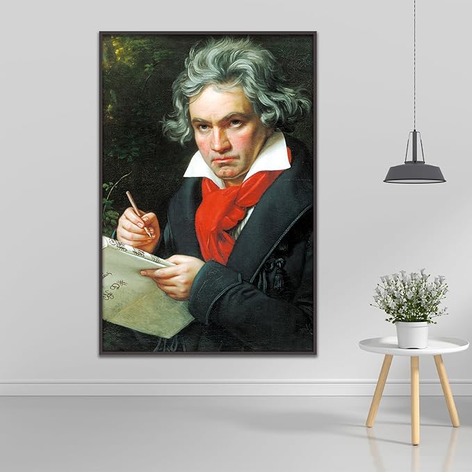 OKRA Ludwig Van Beethoven The Painting Portrait Poster When Creating Missa Solemnis Retro Classical Room Music Poster Room Aesthetic Wall Decorate Unframed(12x18in/30x45cm)