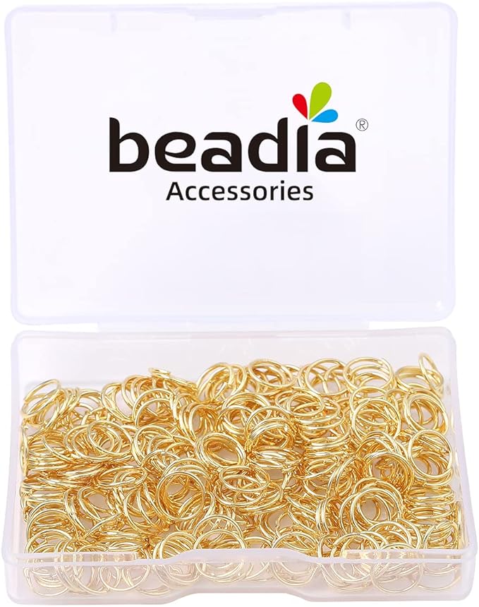 14K Gold Plated Jump Rings Non Tarnish 8mm 300pcs for Jewelry Making Findings