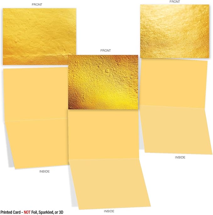The Best Card Company - 10 Boxed All Occasion Cards with Envelopes (4 x 5.12 Inch) - Colorful, Fun Note Cards Assorted (Not Foil, Sparkled, or 3D) - Going for the Gold M3306