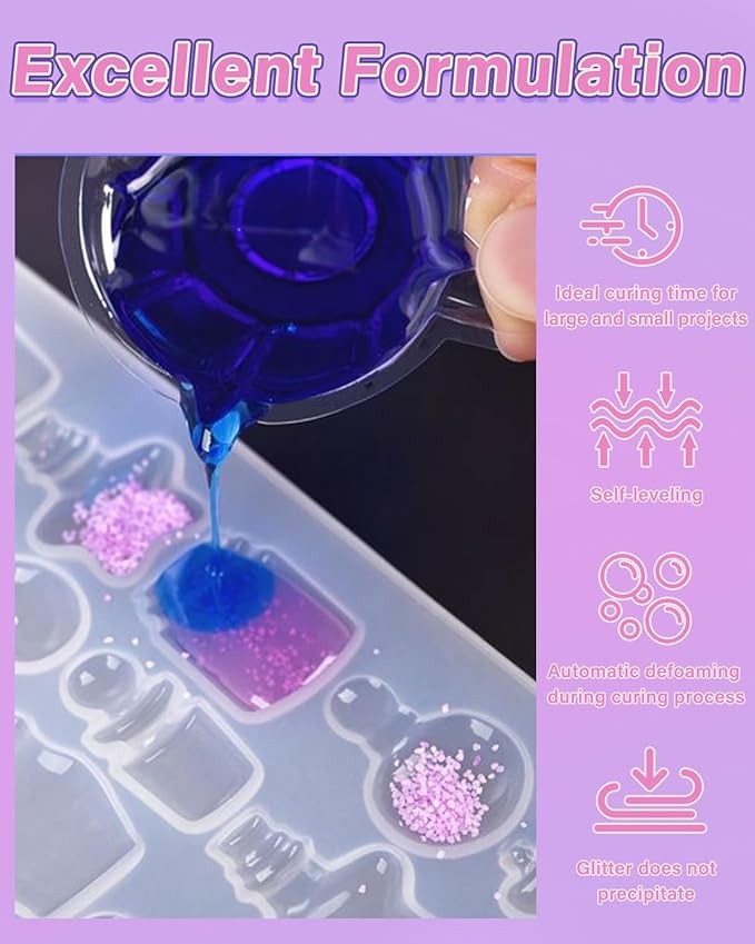 1000g UV Resin, UV Resin Clear - Fast Curing, Crystal Clear, Odourless, Low Viscosity & Hard Type, UV Resin Kit for DIY Jewelry Making, Casting, and Coating Crafts
