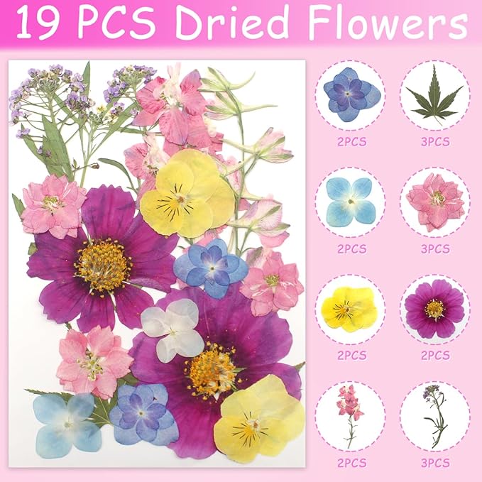 Real Dried Pressed Leaves for Candle Resin Jewelry Soap Nail Pendant Phone Case Crafts Making Floral Decors Scrapbooking DIY (56 Pcs Natural Leaf Flowers)