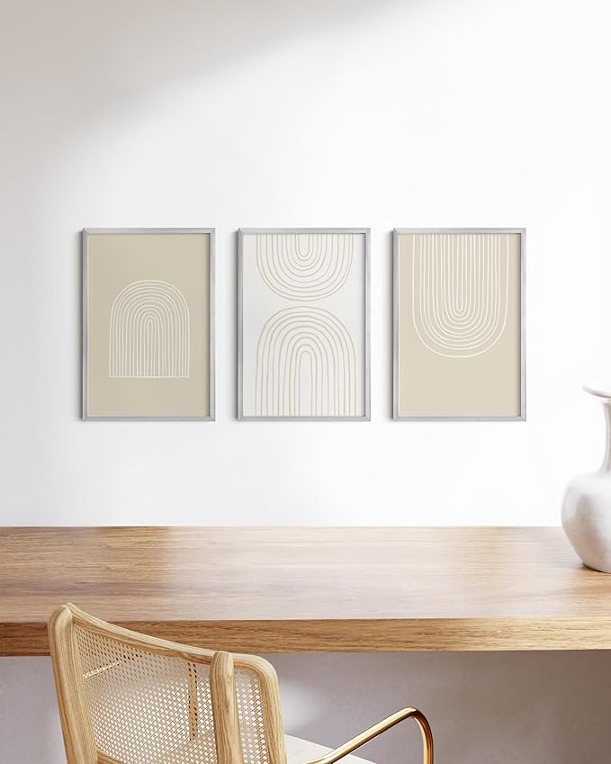 HAUS AND HUES 12x18 Silver Metal Picture Frames - Features Premium Aluminum, Vertical & Horizontal Hang, Shatterproof Plexiglass - Perfect for Home, Room, Office (12x18 in, Silver, Set of 3)