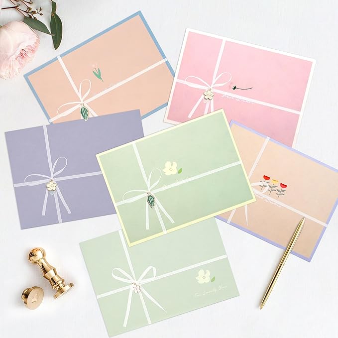 48 PCS Stationery Paper and Envelopes Set,Cute Floral Stationary Set for Writing Letters,Double Sided Printing,Letter Writing Kit